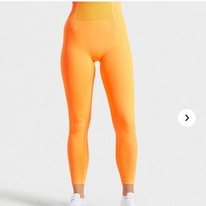 Gymshark Ultra Seamless Leggings, Neon Orange